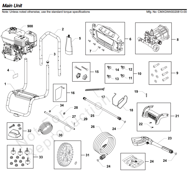 Craftsman Pressure Washer CMXGWAS020813-00 Parts